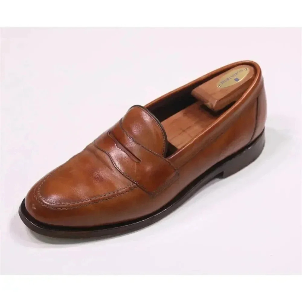 Charles Tyrwhitt Made in England Whiskey Brown Leather Penny Loafers US 10